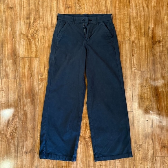 American Eagle Outfitters Pants - American Eagle Women’s Black Dark Gray Wide Leg High Waist Chinos Slacks Size 8